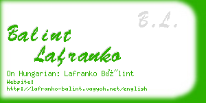 balint lafranko business card